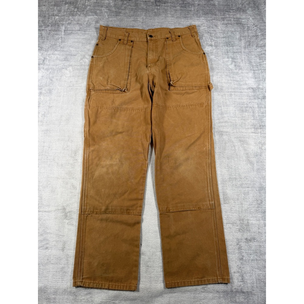 Dickies Pants Mens 36x32 Brown Double Knee Carpenter Canvas Workwear Utility